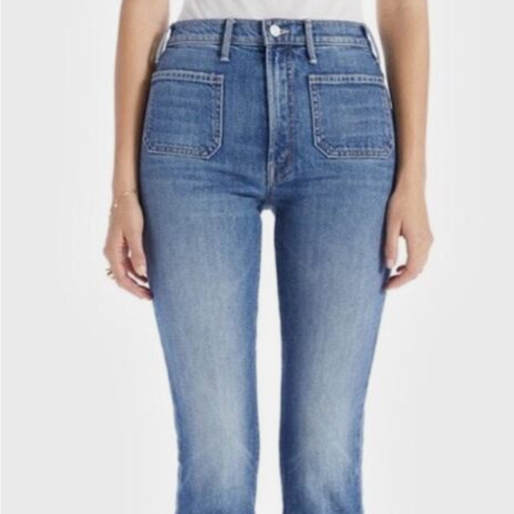 MOTHER superior The Hustler Patch Pocket Flood jeans cowboys don’t cry wash